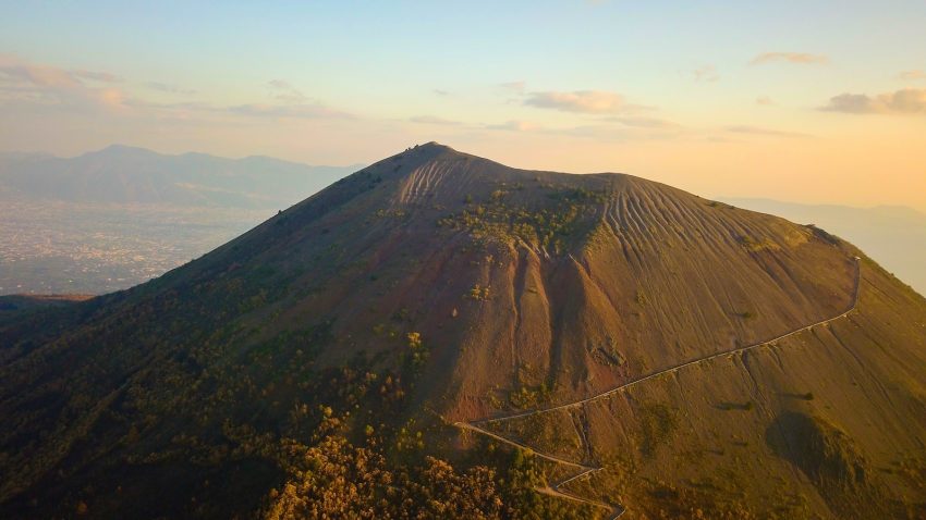 aerial photography of brown mountain
